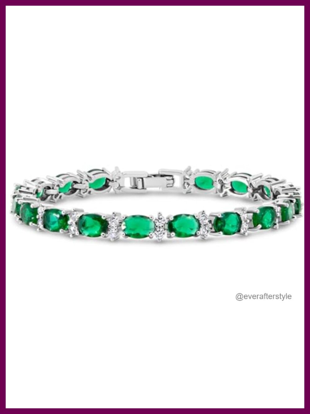 Silver Plated CZ Tennis Bracelet for Women Hypoallergenic 7 Inch